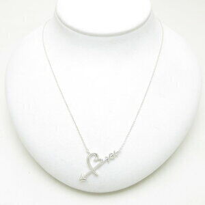 Tiffany Heart Arrow Necklace Silver Paloma Picasso Graffiti Pendant